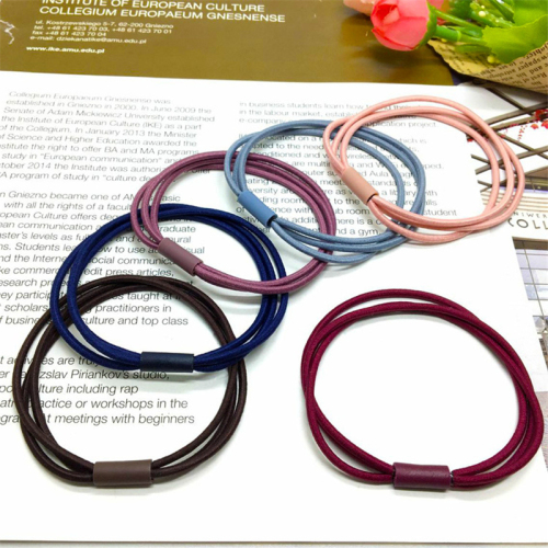 Three-in-one leather hose Korean version hair ring with high elasticity and baseboard leather loop with high quality, high elasticity and durability