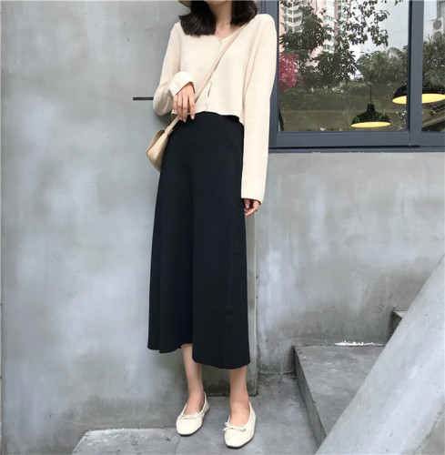 Quality Inspection ~Real Price Loose Knitted Half-length Skirt with High Waistband and Hip