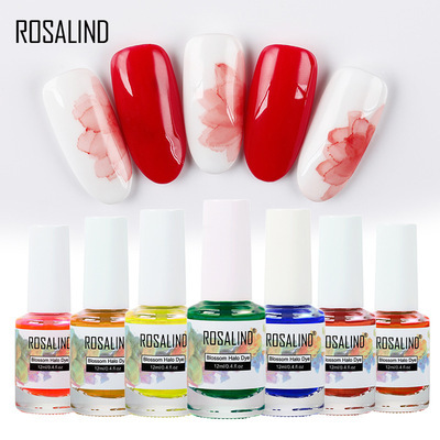 Rosalind nail ink halo dyeing solution marble pattern color painting water dyeing solution Japanese tobacco color halo dyeing solution phototherapy glue