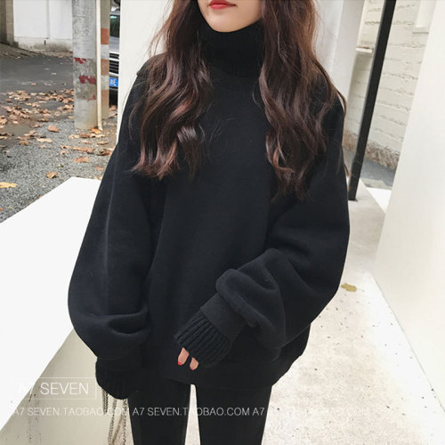 Official website Figure 2018 New-style Sanitary Clothes Women Autumn and Winter New-style Fake Two High-collar Plushing Thickening
