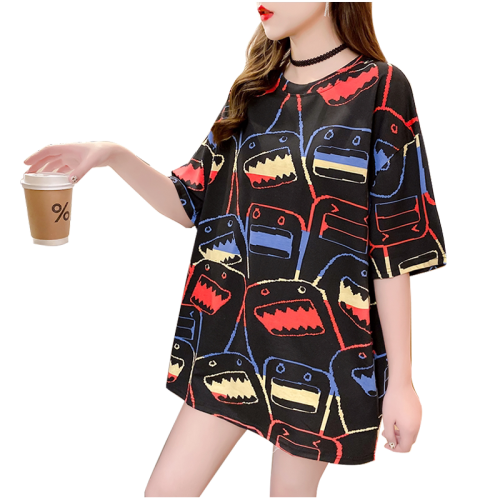 Short-sleeved T-shirt in Korean version of Harajuku Style Student Trendy New Alphabet Half-sleeved Girlfriend Blouse Summer