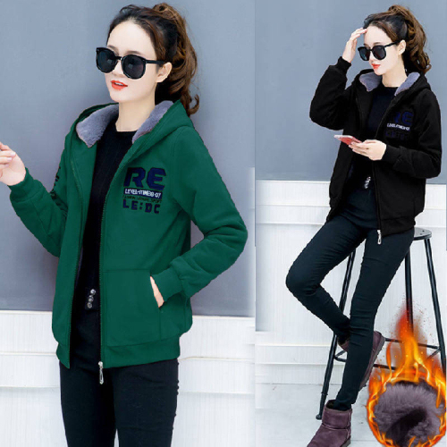 New winter coat women's Plush Hoodie Student Korean loose women's cardigan coat women