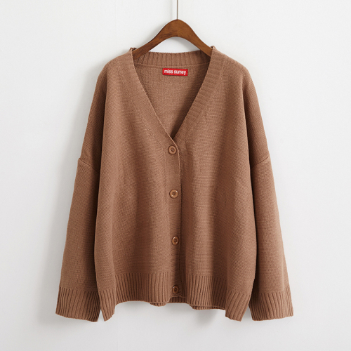Actual photo of Korean Lazy and Lovely Button Knitted cardigan Female Quality Inspection of Autumn Pure Loose Sweater Overcoat