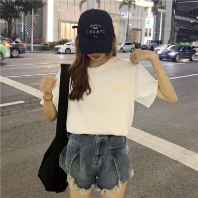 Elegant style same short sleeve T-shirt women's Korean loose new summer top small fresh lovely bottom coat