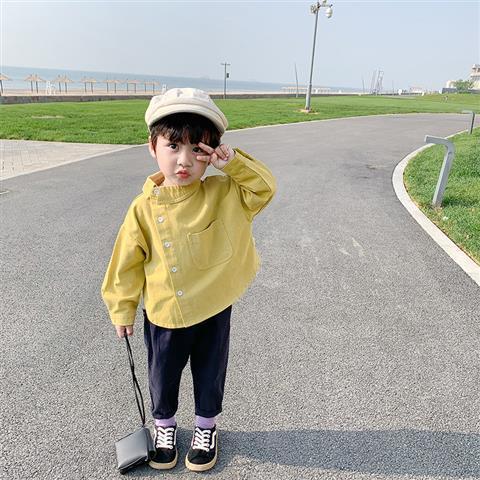 Children's clothing boys' shirt personality spring and autumn new style children's long sleeve shirt baby autumn coat children's thin