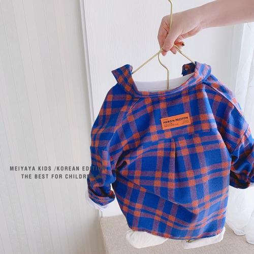 Boys' Plaid Shirt foreign style spring 2020 new Korean children's long sleeve shirt spring and autumn children's top