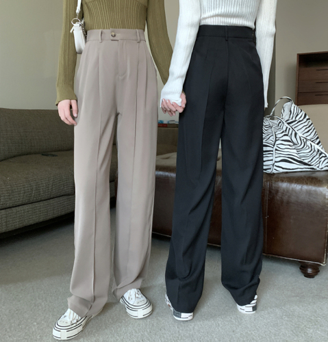Real photo of 2021 autumn wide leg casual pants