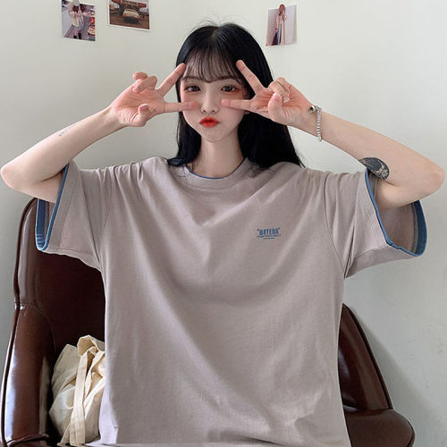 Net red t-shirt female versatile ins fashion Harajuku BF style short sleeve loose Korean student summer quarter sleeve top female