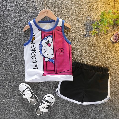 Baby vest set 2020 new sleeveless suit boys and girls 0-6 years old children's two piece sleeveless shorts
