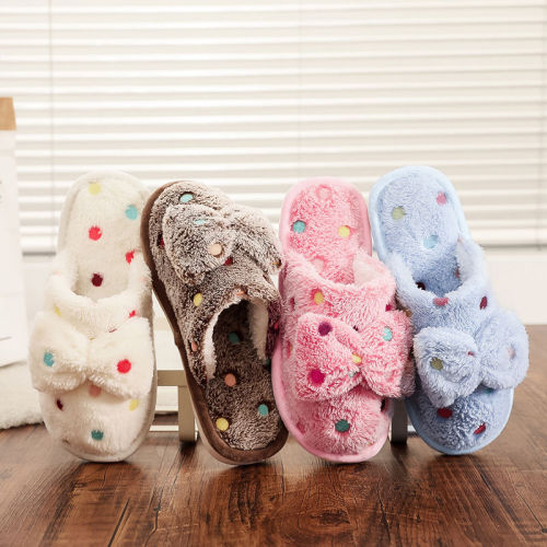 Autumn and winter lovely cotton slippers women's indoor home maomaomaoyuezi slippers lovers Korean version of cartoon girl heart of bear