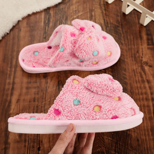 Autumn and winter lovely cotton slippers women's indoor home maomaomaoyuezi slippers lovers Korean version of cartoon girl heart of bear