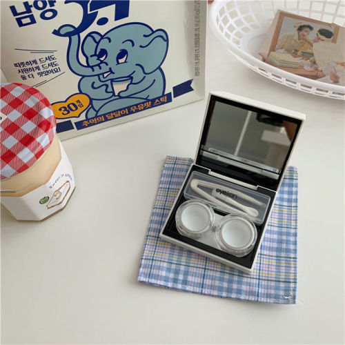 Korea ins minimalist portable contact lens case magnetic induction beauty pupil fashion simple personality care box