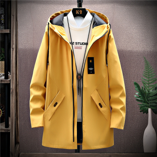 Mid length casual windbreaker in autumn and winter