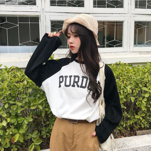 Spring and autumn new style of women's clothes with autumn clothes and long sleeve T-shirt for female students