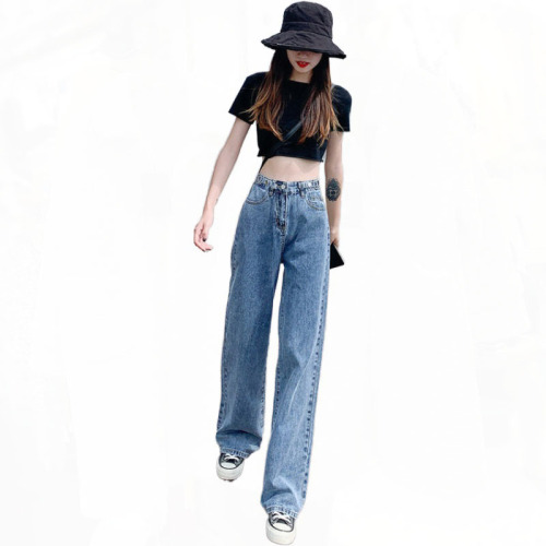 Jeans spring and summer new jeans women's slim straight pants