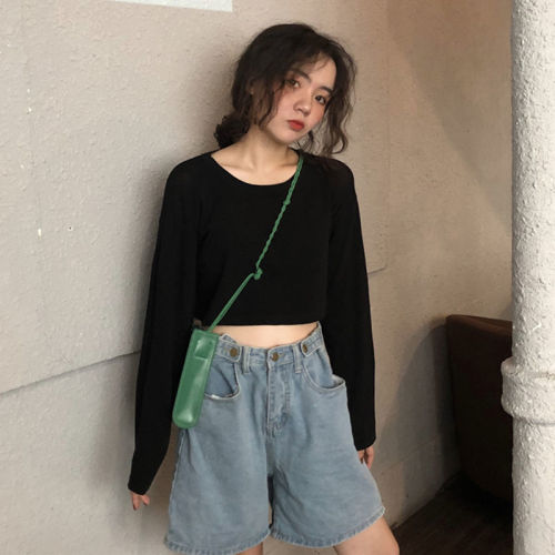 Summer Korean loose ins simple solid color short white short sleeve T-shirt girl student BF half sleeve T-shirt fashion