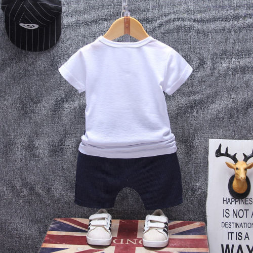 Boys' suit new Korean children's clothes handsome boys' clothes summer short sleeve children's 0-4 years old men's summer fashion