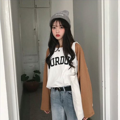 Spring and autumn new style of women's clothes with autumn clothes and long sleeve T-shirt for female students