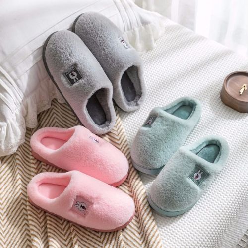 Winter cotton slippers female lovers thick bottom half wrap heel warm slippers women winter new moon shoes lovely fur shoes winter