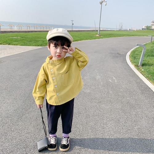 Children's clothing boys' shirt personality spring and autumn new style children's long sleeve shirt baby autumn coat children's thin