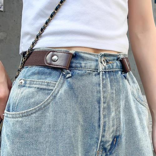 Lazy invisible belt women's trendy belt women's traceless jeans versatile elastic elastic no head decorative belt
