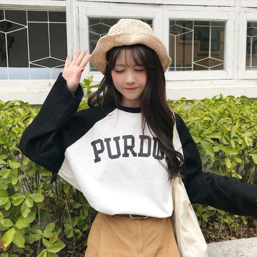 Spring and autumn new style of women's clothes with autumn clothes and long sleeve T-shirt for female students