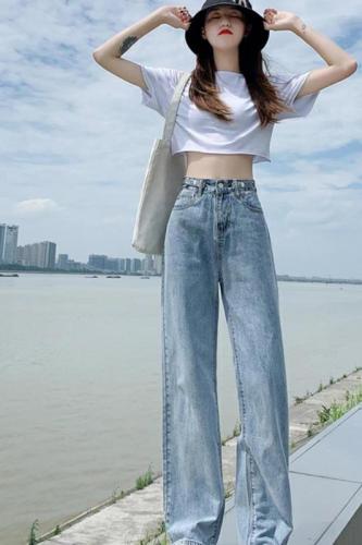 Jeans spring and summer new jeans women's slim straight pants