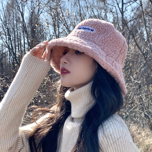 Korean version of INS lambs fur fisherman's Hat Winter Teddy cashmere hat autumn winter