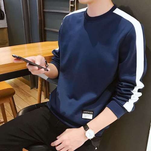 New sweater men's spring and autumn men's top Korean casual round neck long sleeve T-shirt student Pullover men's wear