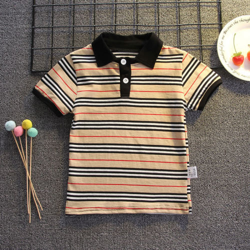 Boys' summer suit 2020 summer new fashion Kids Boys' Short Sleeve Striped Polo Shirt