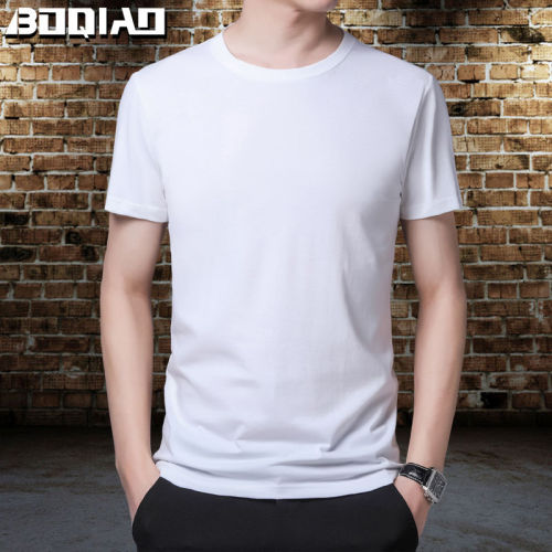 T-shirt men's short sleeve Korean version simple pure white slim fit boys' trend oversize base coat