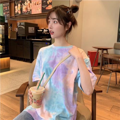 Korean loose short sleeve T-shirt summer new girl student Hong Kong style retro half sleeve T-shirt