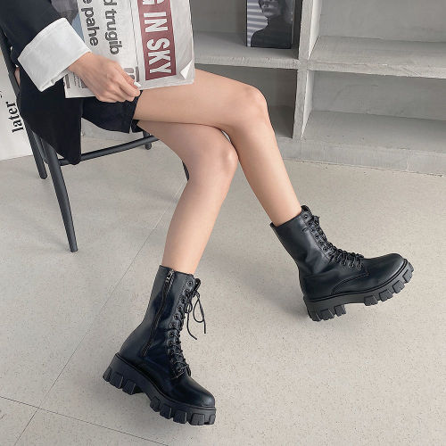 White Martin boots women's summer thin fashion cool thick soled locomotive boots net red thin boots British wind tube boots