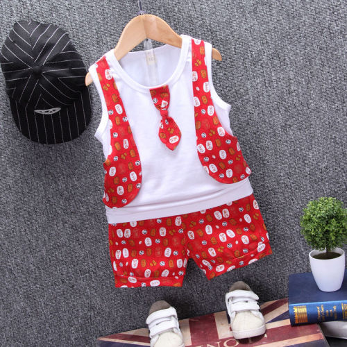 Boys' suit new Korean children's clothes handsome boys' clothes summer short sleeve children's 0-4 years old men's summer fashion