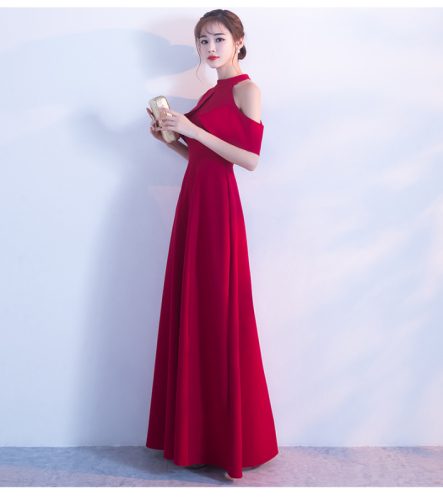 Evening dress women's long elegant thin banquet dress Korean Princess Party Dress
