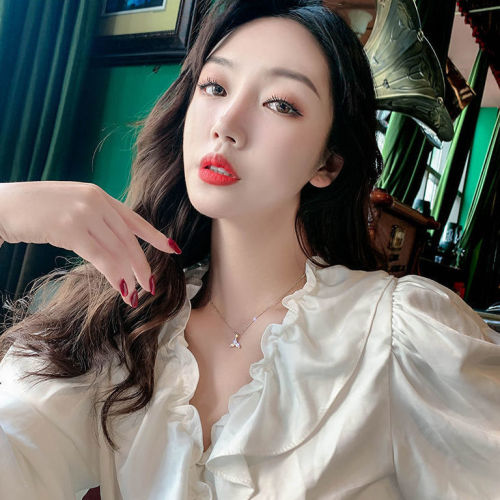 Collarbone chain man fishtail Necklace girl student gift ins net red Korean version simple pendant jewelry temperament girl 925