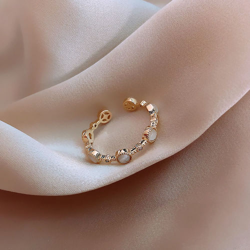 Woven twist open ring female fashion personality exaggeration index finger instide ring net red simple cool style