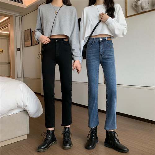Korean version of chic high waist straight pants