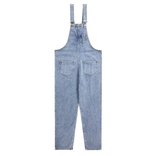 Spring women's new Korean version of students' lovely casual backpack jeans loose long pants fashion western style one-piece pants