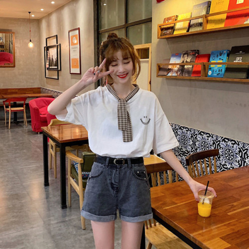 Official website ins short sleeve T-shirt women's early spring original night BF versatile loose lazy chic top trend