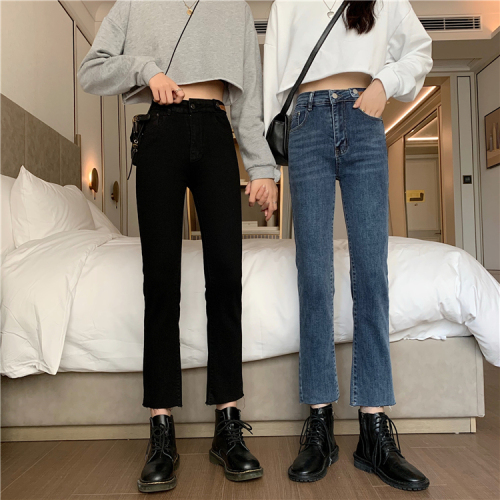 Korean version of chic high waist straight pants