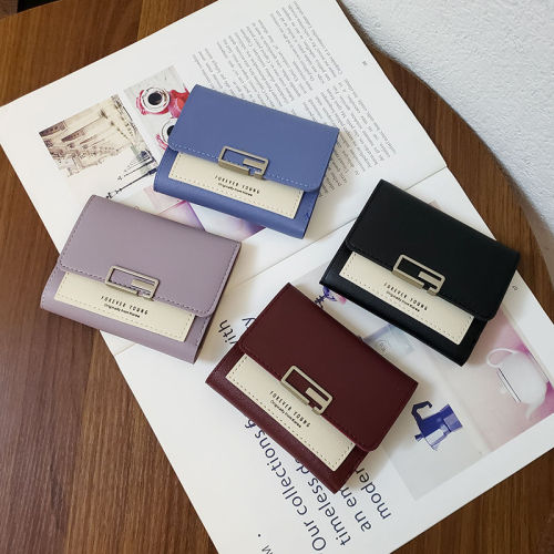 Ins new Korean side small purse women's short folding simple fashion women's card bag mini pocket 30% off