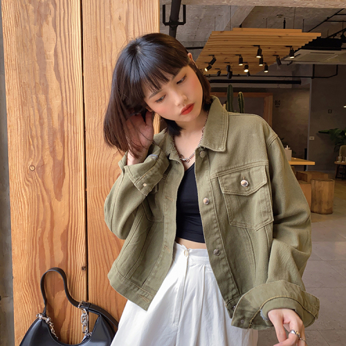 Korean solid color denim jacket