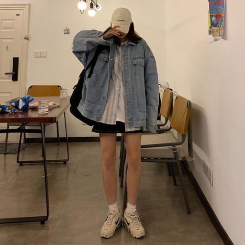 Vintage Hong Kong Style Denim Jacket Women's new Korean version in autumn 2020 loose and thin net red ins jacket fashion