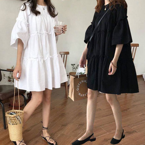 Skirt women spring and summer 2020 new Korean version of student loose dress women's long lazy doll skirt summer dress