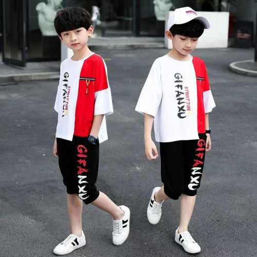 Children's wear boys' summer suit 2020 new CUDA boys' Summer Short Sleeve T-Shirt two piece set Korean fashion