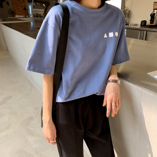 New Korean summer style Hong Kong style simple loose versatile BF fashion short sleeve T-shirt girl student top