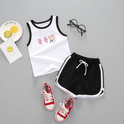 Baby vest set 2020 new sleeveless suit boys and girls 0-6 years old children's two piece sleeveless shorts