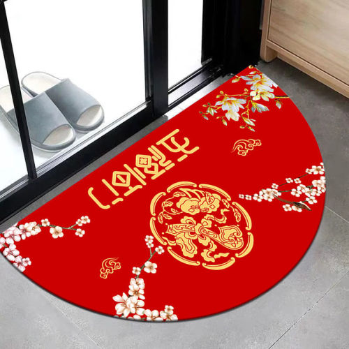 New Chinese semicircle floor mat doormat doormat bedroom bathroom doormat absorbent carpet antiskid mat