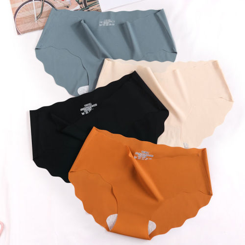 2 / 3 / 4 pairs of ice silk seamless underwear women's middle waist pure cotton file antibacterial sexy hip lifting girl's triangle underwear